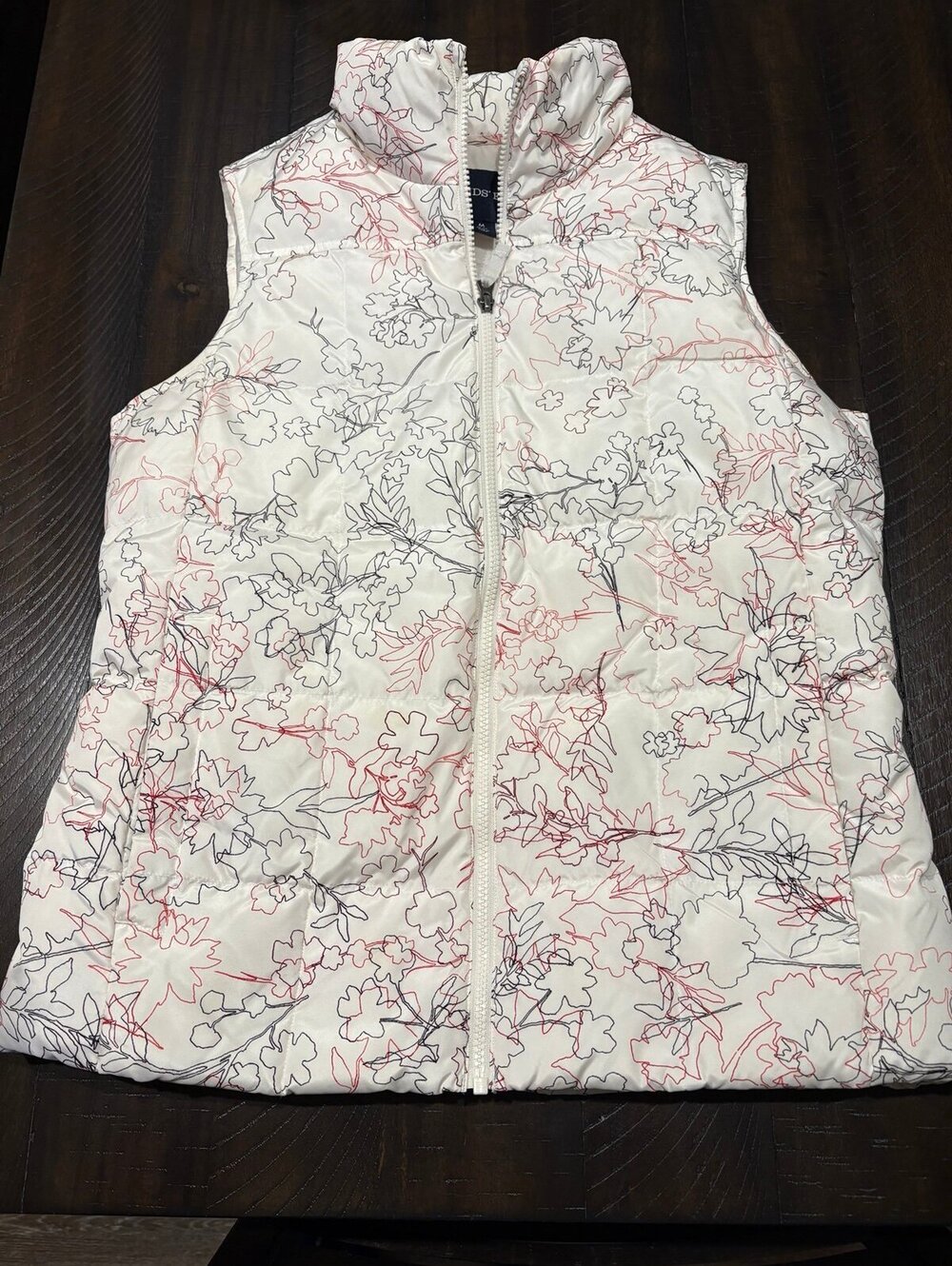 Lands’ End Women’s Floral Down Puffer Vest – Size M (10-12)